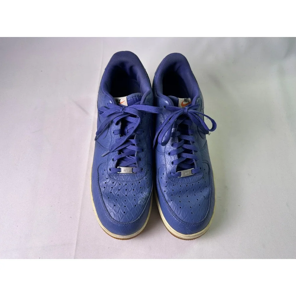 Nike Air Force 1 Low Purple Crocodile Embossed Leather Sneakers‎ Men's Size 12